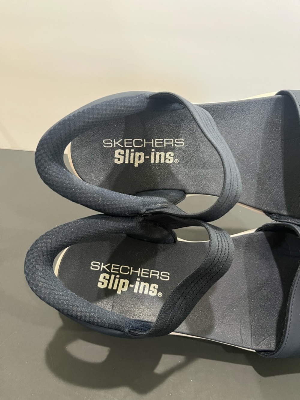 Sketchers Blue Elastic Strap Slip-In Lightweight Cushion Women's Casual Sandals - Picture 6 of 13